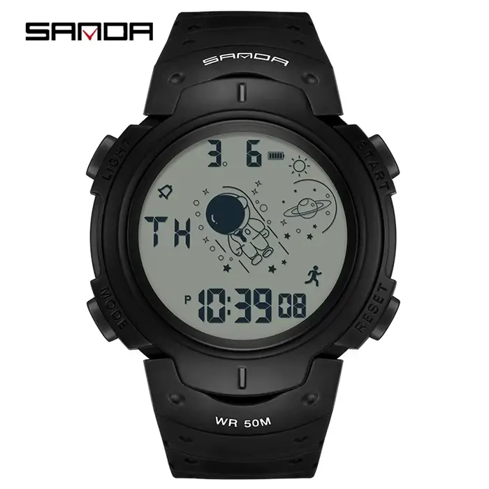 SANDA Nouvelle Montre Digitale Sportive pour Garçon, Étudiant, Homme, Montre LED Multifonctionnelle,