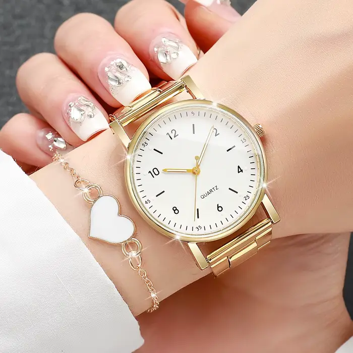 2/4 pièces mode cadran arabe femmes montres Simple Quaretz montre-bracelet avec Bracelets ensemble Reloj Mujer (sans boîte)