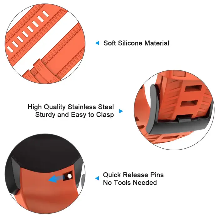 Bracelet de Montre en Silicone Souple pour SUUNTO 9 Baro, 24mm, Accessoire de dehors en Plein Air