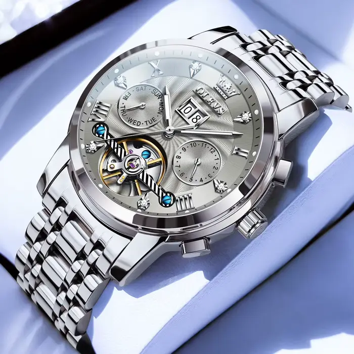 OLEVS – montre mécanique automatique pour hommes, de luxe, mode, originale, étanche, lumineuse, mouv