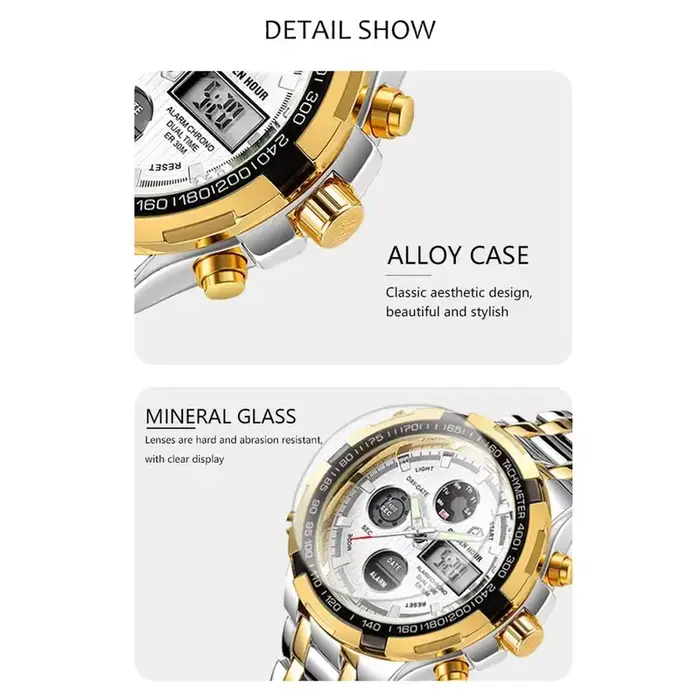 Montres-bracelets de sport pour hommes GOLDEN HOUR