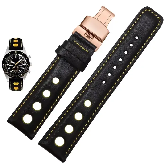 Bracelet en cuir véritable pour Tissot Sports Racing Series PRS516 T91 1853, bracelet de montre en c