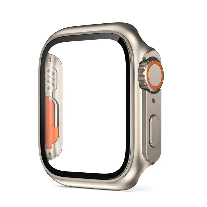 Verre + coque pour Apple Watch 46mm 44mm 45mm 41mm 40mm 38mm 42mm, protection d'écran, pare-chocs Ul