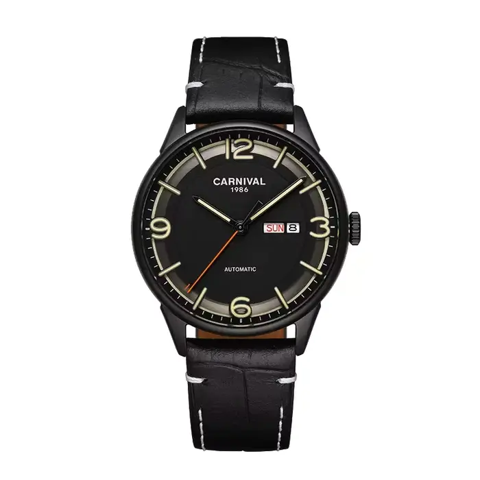 MIYOTA-Montre Mécanique existent en Cuir et Verre Saphir pour Homme, Marque de Luxe, à la Mode, Carn