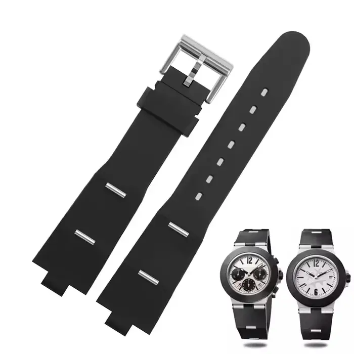 Bracelet de montre en caoutchouc noir