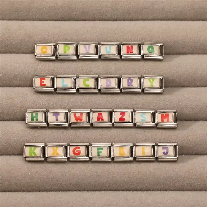 Bracelet italien coloré 26 lettres anglaises