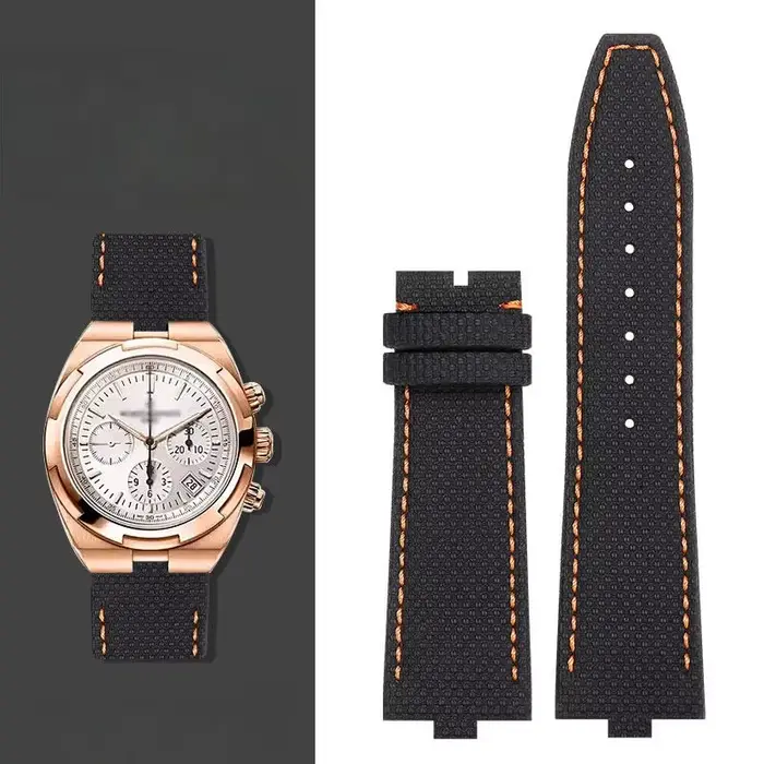 Bracelet de montre en caoutchouc FKM Sailcloth fait main pour Vacheron Constantin Overseas 4500V 550