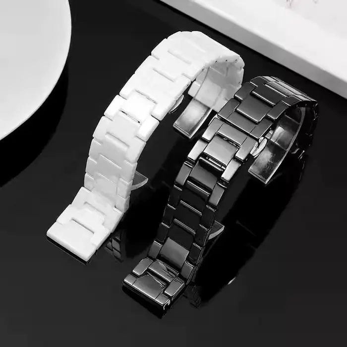 Bracelet de montre en céramique forme de baril pour homme et femme résistant à l'eau adaptable à différentes montres occasions spéciales