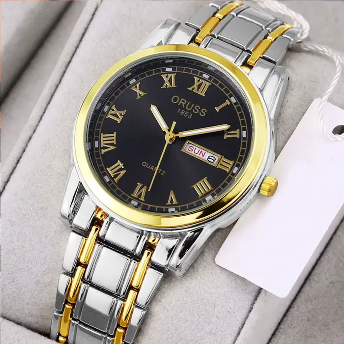 Montre à quartz étanche en acier inoxydable pour homme