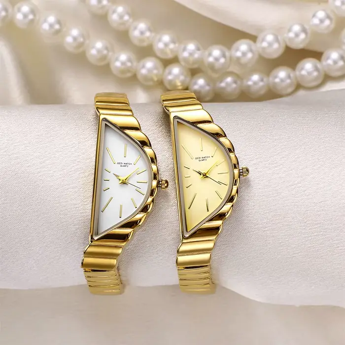 GEDI exquise minimaliste lumière luxe montres en or pour les femmes Niche conception irrégulière artistique Quartz femme montre cadeaux