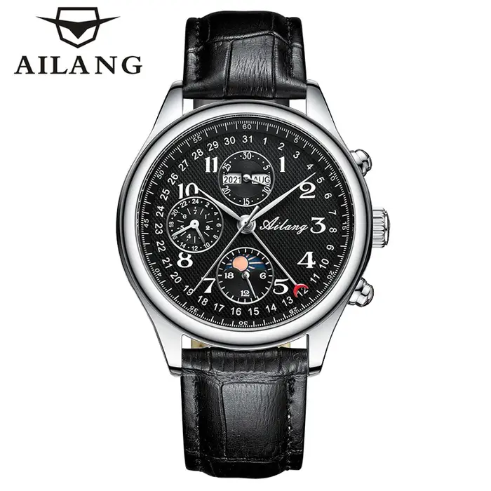 AILANG Top marque de luxe montre mécanique pour hommes calendrier de Phase de lune