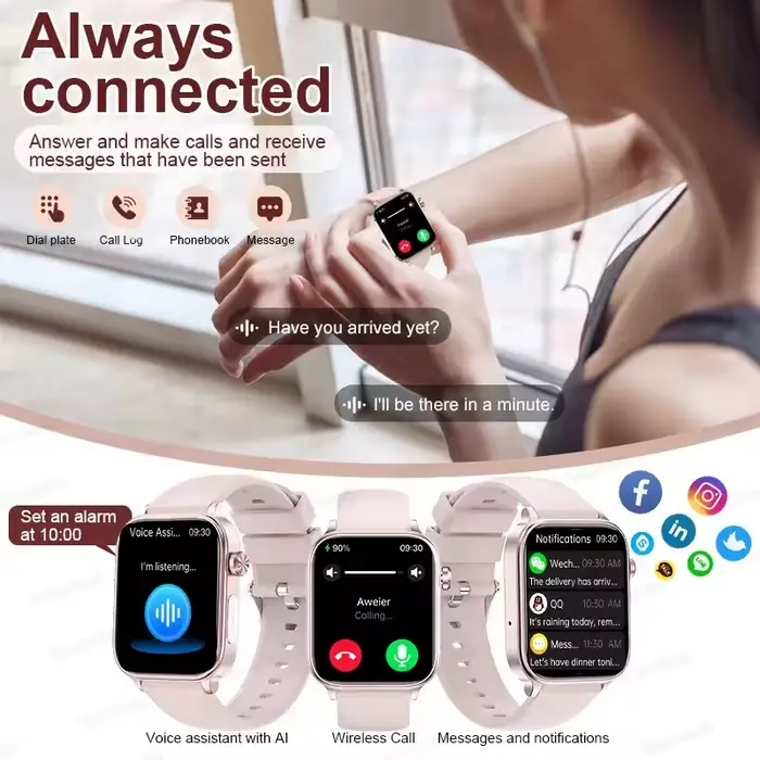2025 nouveau ECG + PPG surveillance montre intelligente femmes pression artérielle lipïde sang acide uricique