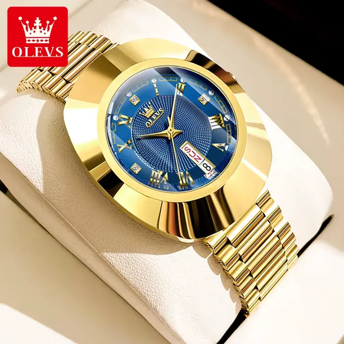 OLEVS montre à Quartz dorée pour femmes mode élégante boîtier en acier tungstène montres étanches de luxe Original dames