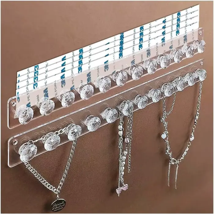 Porte-collier en acrylique avec lumière LED pour rangement mural élégant et organisation de bijoux pour femmes et hommes occasions spéciales