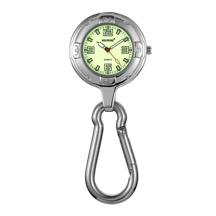 Montre rétro lumineuse pour hommes, étanche, en acier inoxydable, à quartz, avec clip, pour la rando