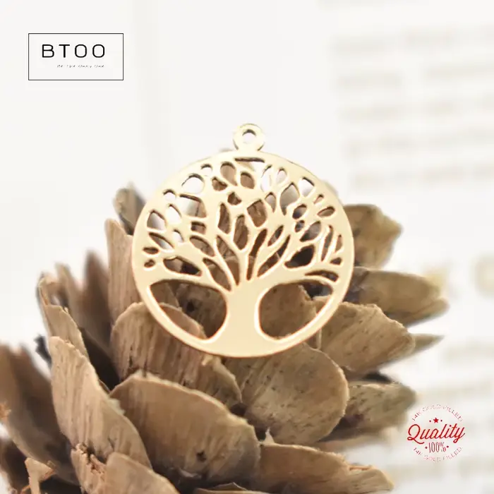 Breloque Arbre de Vie en Or Rempli 14K