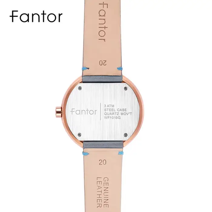 Montre Fantor à Quartz Homme Résistante à L'eau Bracelet en Cuir Occasions Spéciales