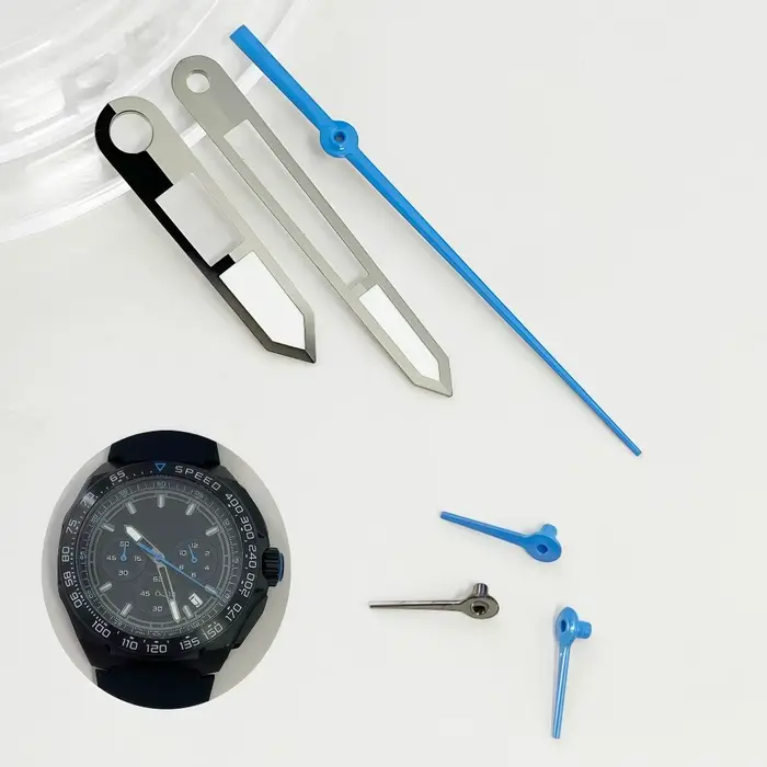 Kit d'aiguilles de montre lumineuses vertes VK63 - Aiguilles rouges, jaunes, bleues pour cadran à 6 