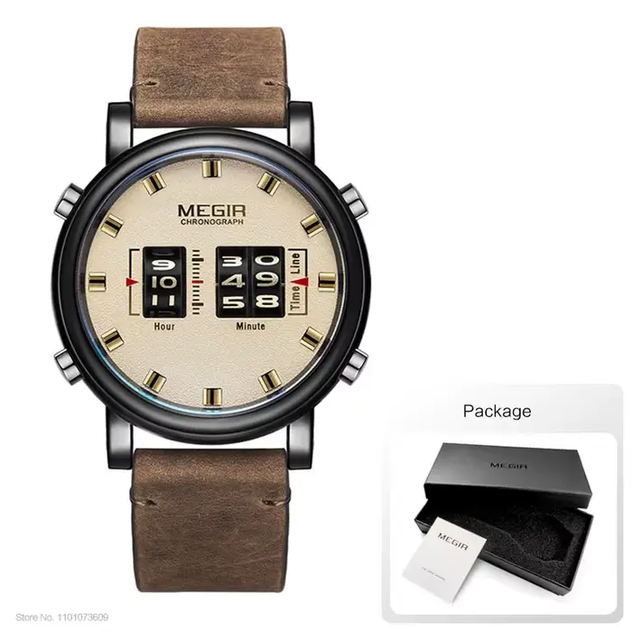 MEGIR 2020 nouvelles montres de luxe hommes Sport militaire rouleau pointeur montre à Quartz homme mode acier inoxydable maille bracelet montre-bracelet