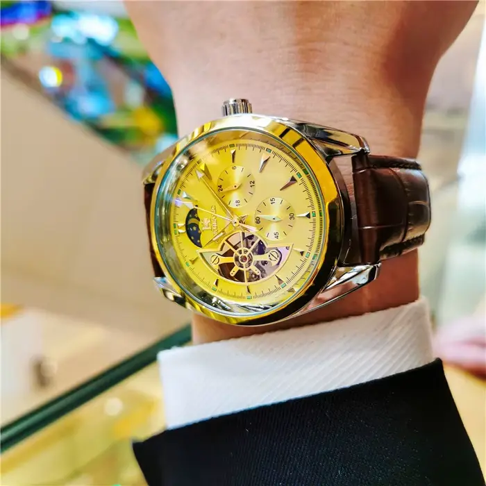 AOKULASIC-Montre-bracelet automatique mécanique pour homme, horloge de sport militaire originale, mo