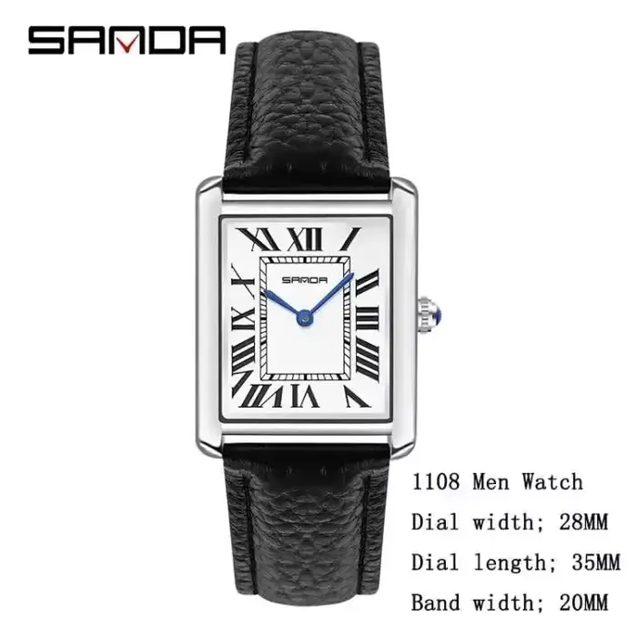 Montres à quartz de luxe SANDA 9031/1108 pour couple, pour homme et femme, montre sport décontractée