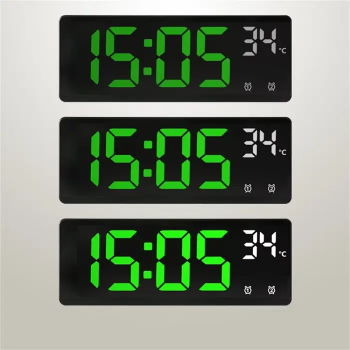 Réveil à commande vocale numérique température Date 2 alarme USB alimenté toujours sur Snooze horloge de Table Mode