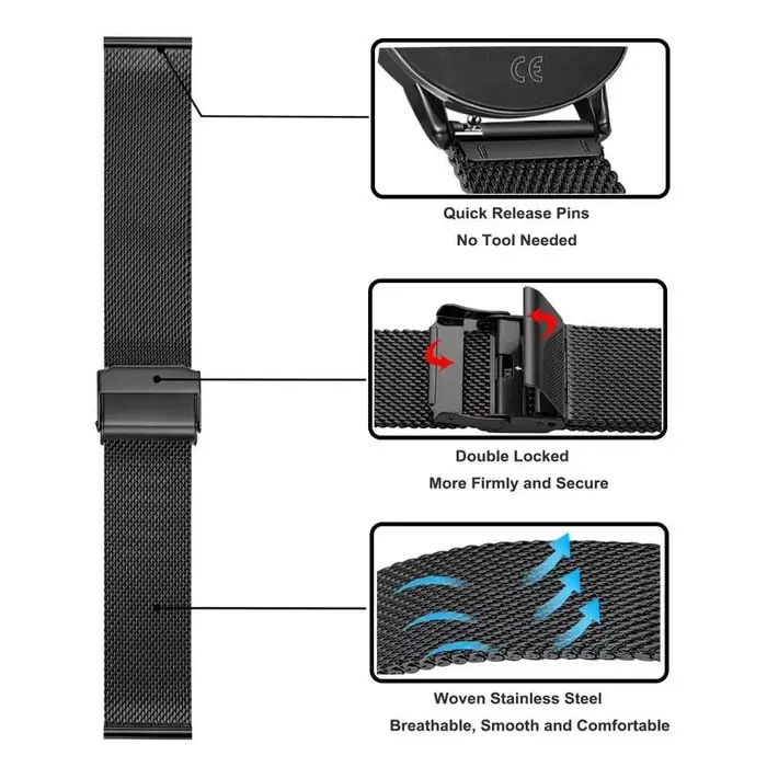 Bracelet en acier inoxydable de 22mm