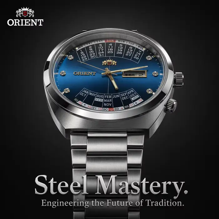 Montre Orient Rétro Perpétuelle Automatique Calendrier Perpétuel Multi-Mois Jour Date pour Hommes Occasions Spéciales