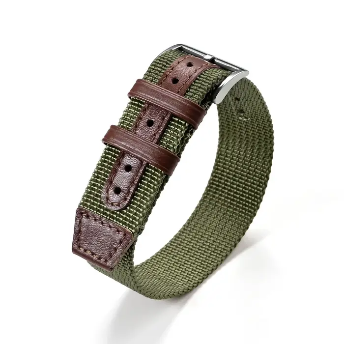 Bracelet de montre en cuir et nylon