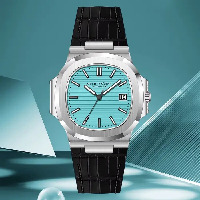 Montre automatique Specht & Sohne en acier inoxydable avec mouvement japonais pour hommes, bracelet confortable, chronographe et calendrier complet pour occasions spéciales