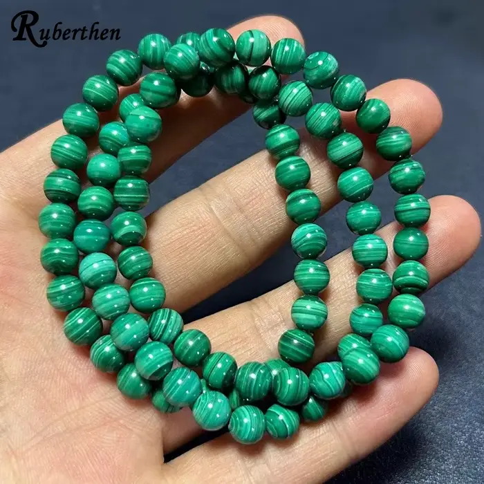 Ruberthen-Bracelet en Malachite Naturelle de Qualité AAA