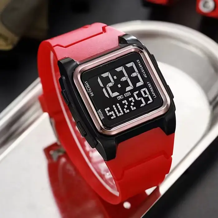 Mode hommes montre de Sport vie étanche Sport montres chronomètre réveil lumineux luxe électronique 