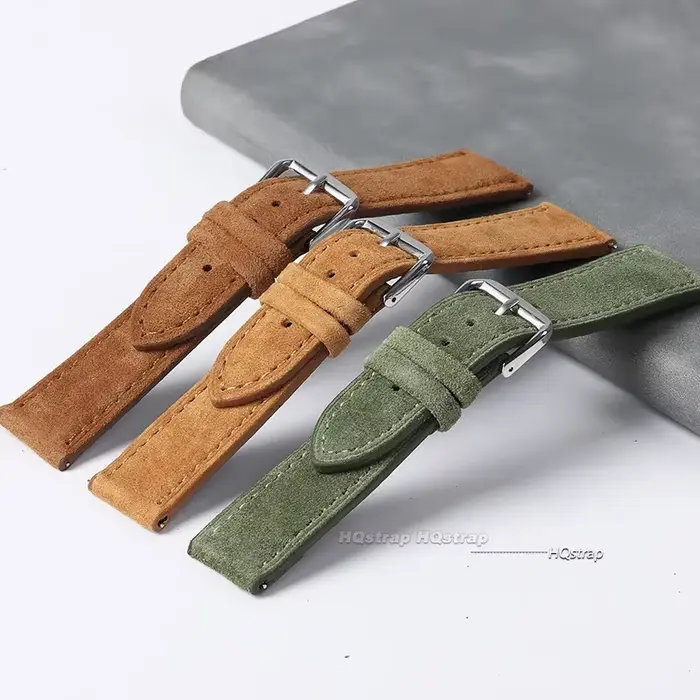 Bracelet de montre en cuir véritable suédé pour Seiko