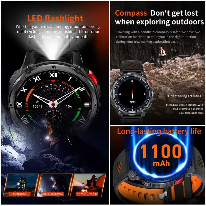 Nouveau T-Rex3 Ultra 1100mAh batterie montre intelligente GPS piste boussole IP69K étanche sport tracker extérieur militaire montres intelligentes
