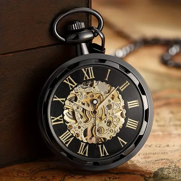 Montre de poche mécanique évidée rétro de luxe