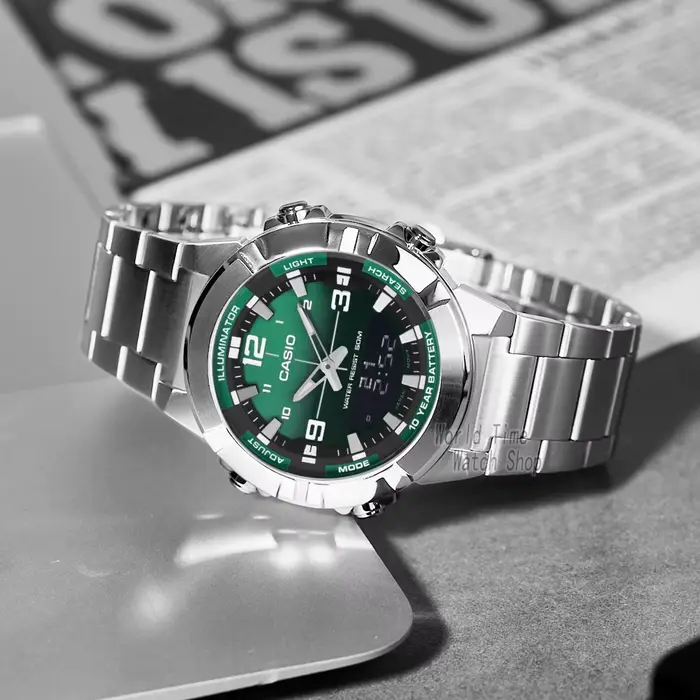 MOL montre pour homme top luxe ensemble quartz 50m étanche militaire double affichage