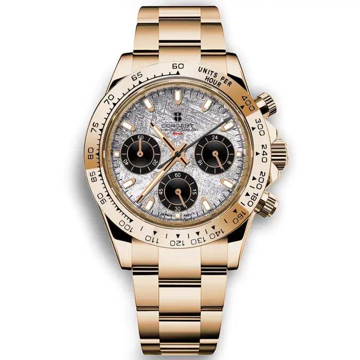 Corgeut 39mm montre à Quartz pour hommes chronographe de luxe mode saphir