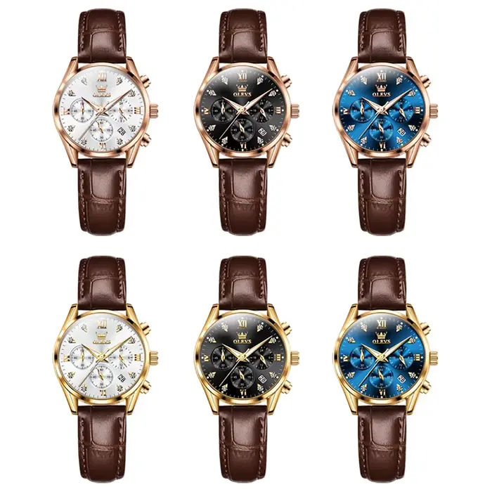 OLEVS 5523 montre pour femme mode décontracté Original bracelet étanche lumineux montre-bracelet multifonctionnel