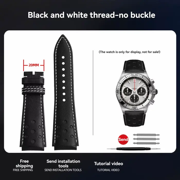 Bracelet de montre universel bracelet en peau de vache italienne de haute qualité pour Breitling CHR