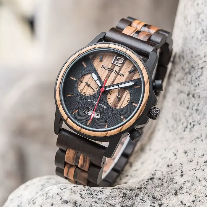 Montres en bois faites à la main pour hommes