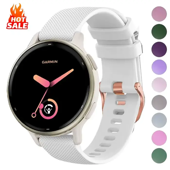 Bracelet de montre en silicone pour Garmin Forerunner 165 55 645 245 Vivoactive 4s 5 3 Venu Sq 2 Plus - Multicolore - Polyvalent et Élégant