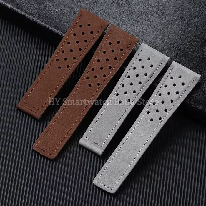 Bracelet de montre en cuir de vache unisexe pour hommes et femmes, adaptable à de nombreuses montres, avec boucle métallique et couleurs variées pour tous les styles