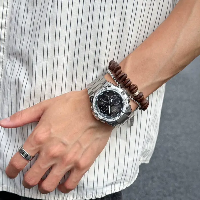 Montre multifonctionnelle pour homme X-GEAR en acier inoxydable avec rappel d'alarme