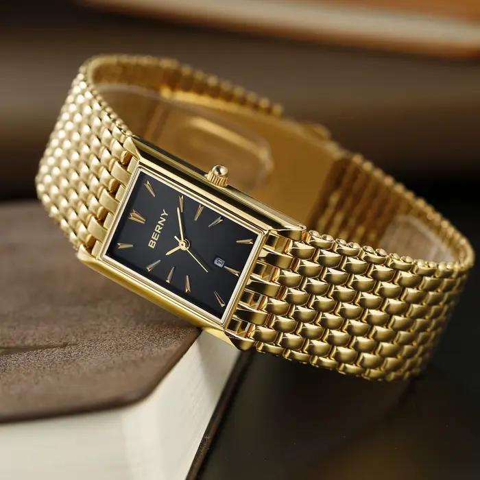 BERNY – montre à Quartz carrée pour hommes