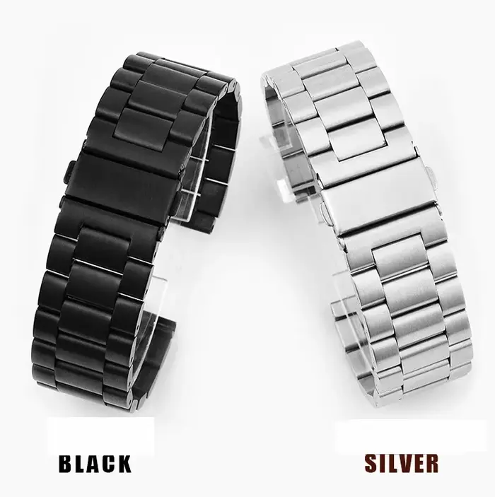 Bracelet de montre en acier inoxydable pour montre traditionnelle avec bouton à ressort largeur 16mm 18mm 20mm 22mm 24mm occasions spéciales