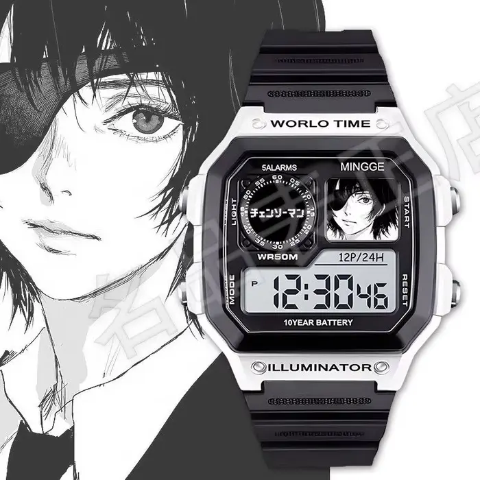Montre numérique universelle étanche Chainsaw Man personnalisée pour garçons et filles