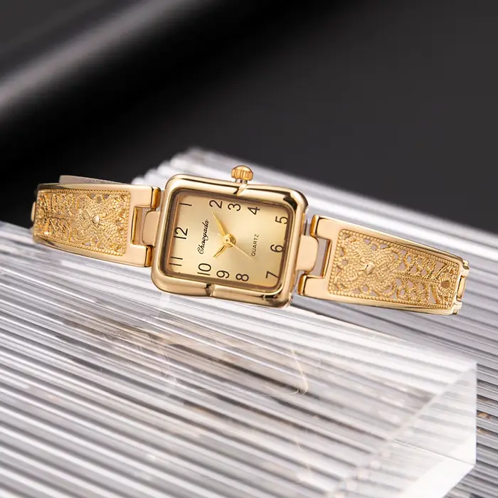 Montres-bracelets rectangulaires de luxe pour femmes
