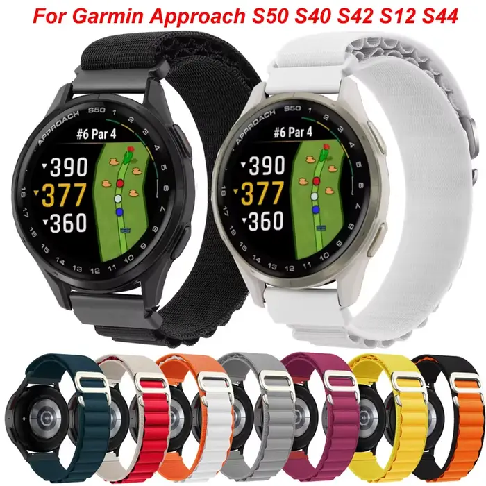 Boucle alpine pour Garmin approche S50 S40 S42 S44 Bracelet de montre 20mm 22mm