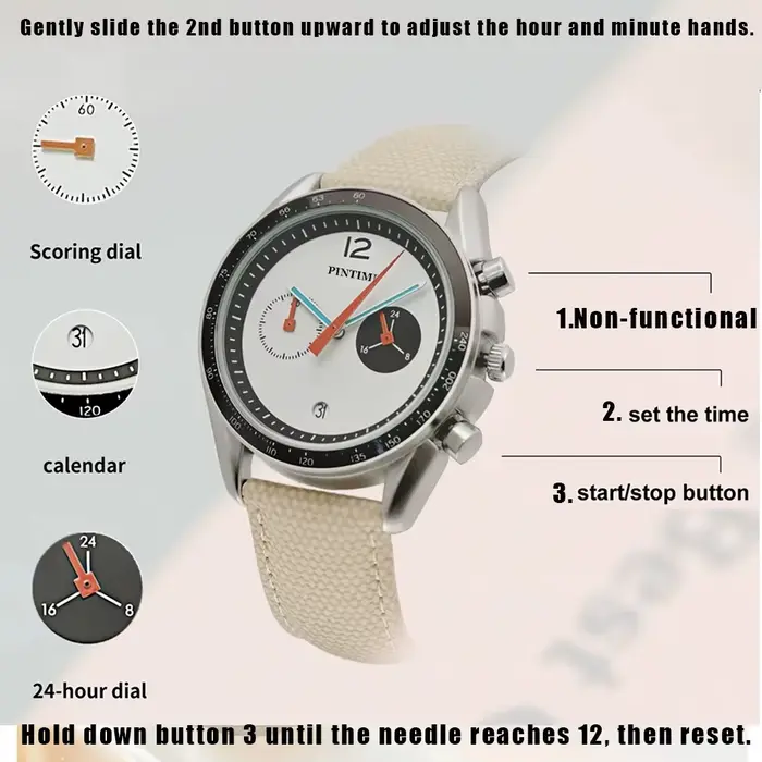 PINTIME montres hommes élégant haut de gamme homme de luxe mouvement automatique Quartz mécanique poignet