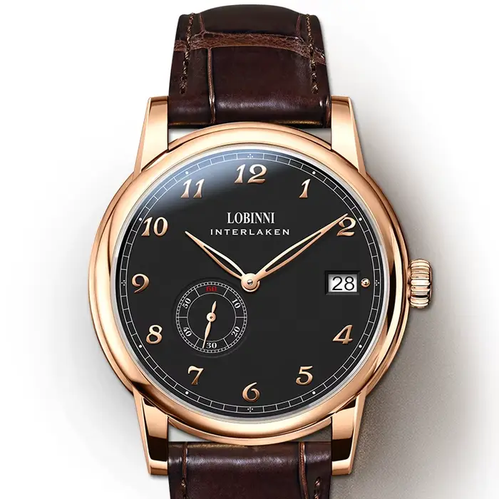 Lobinni – montre automatique pour hommes, 40mm, ultra fine, mécanique, étanche 50m, miroir saphir, H